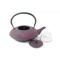 Japanese Antique 24 fl oz Purple Violet Lantern Cast Iron Teapot Tetsubin with Infuser